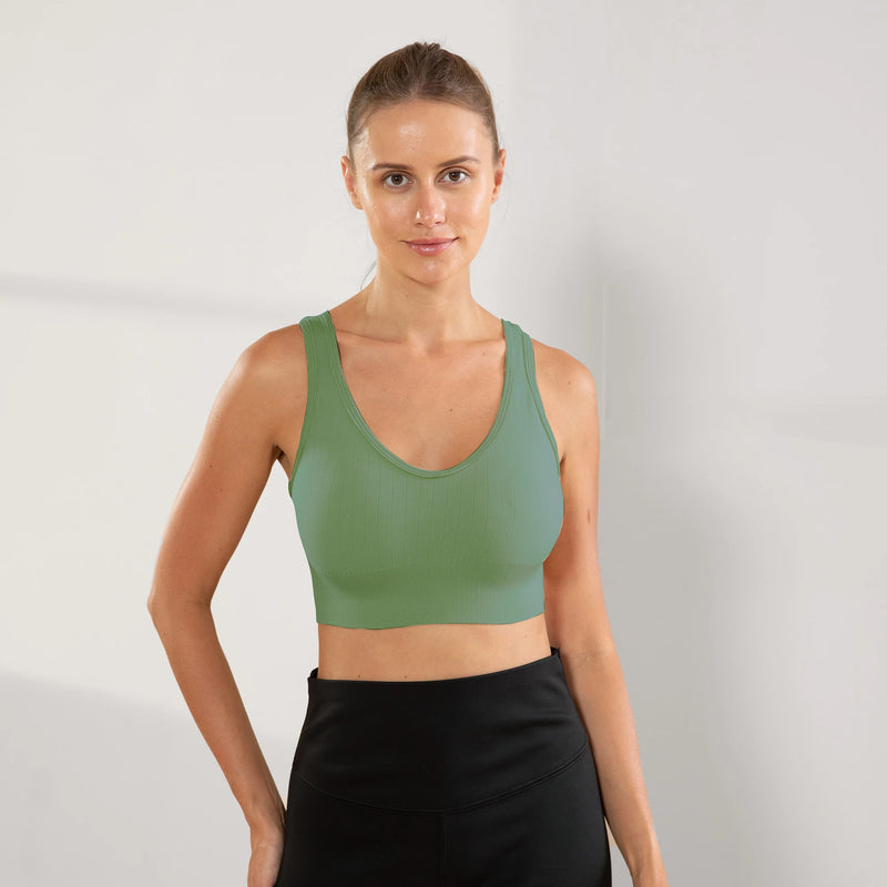 Conjunto de Fitness Feminino - Top Esportivo Sem Bojo e Sutiã Seamless