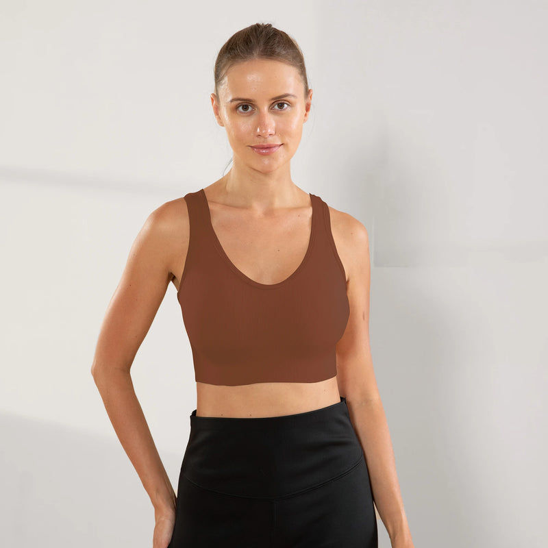 Conjunto de Fitness Feminino - Top Esportivo Sem Bojo e Sutiã Seamless